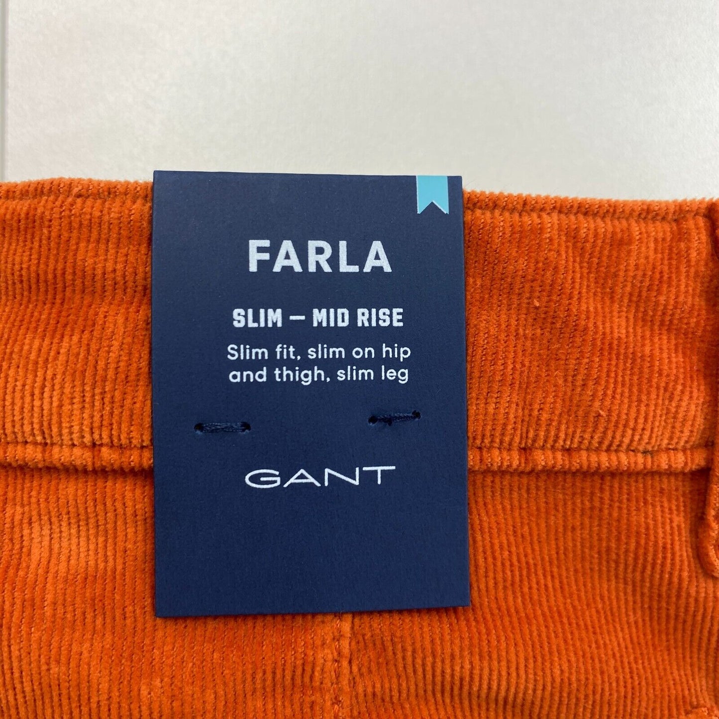 GANT Femmes Orange Foncé FARLA Corduroy Slim Fit Cropped Jeans Taille W26