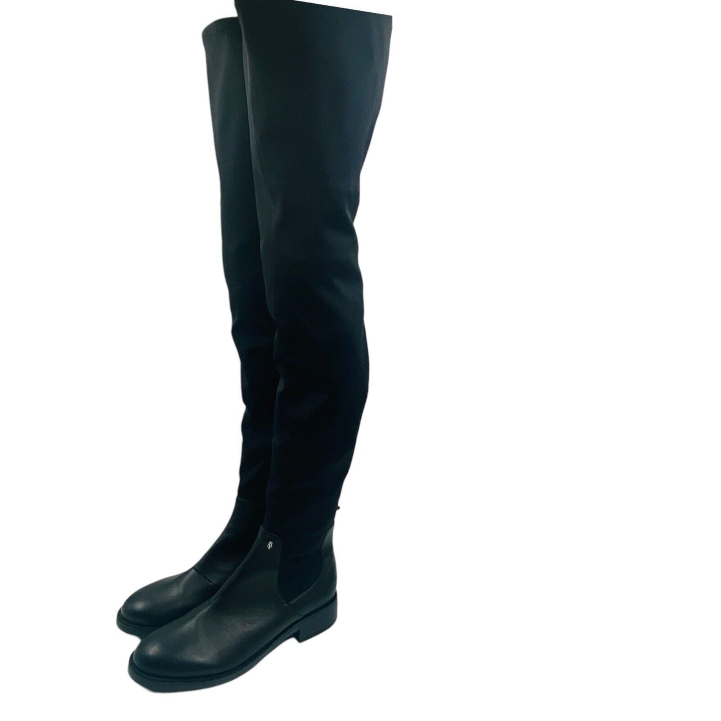 ARMANI EXCHANGE Black Textile Over The Knee Tight Boots Size EU 37 UK 5 US 7