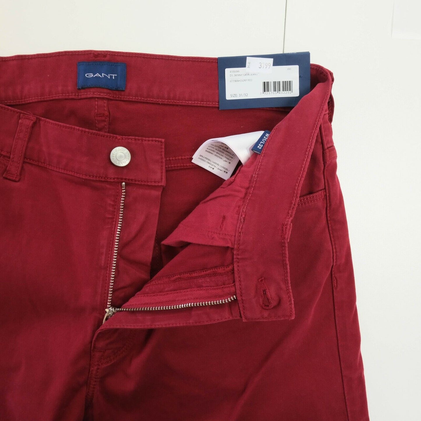 GANT Red Skinny Satin Jeans Size W31 L32