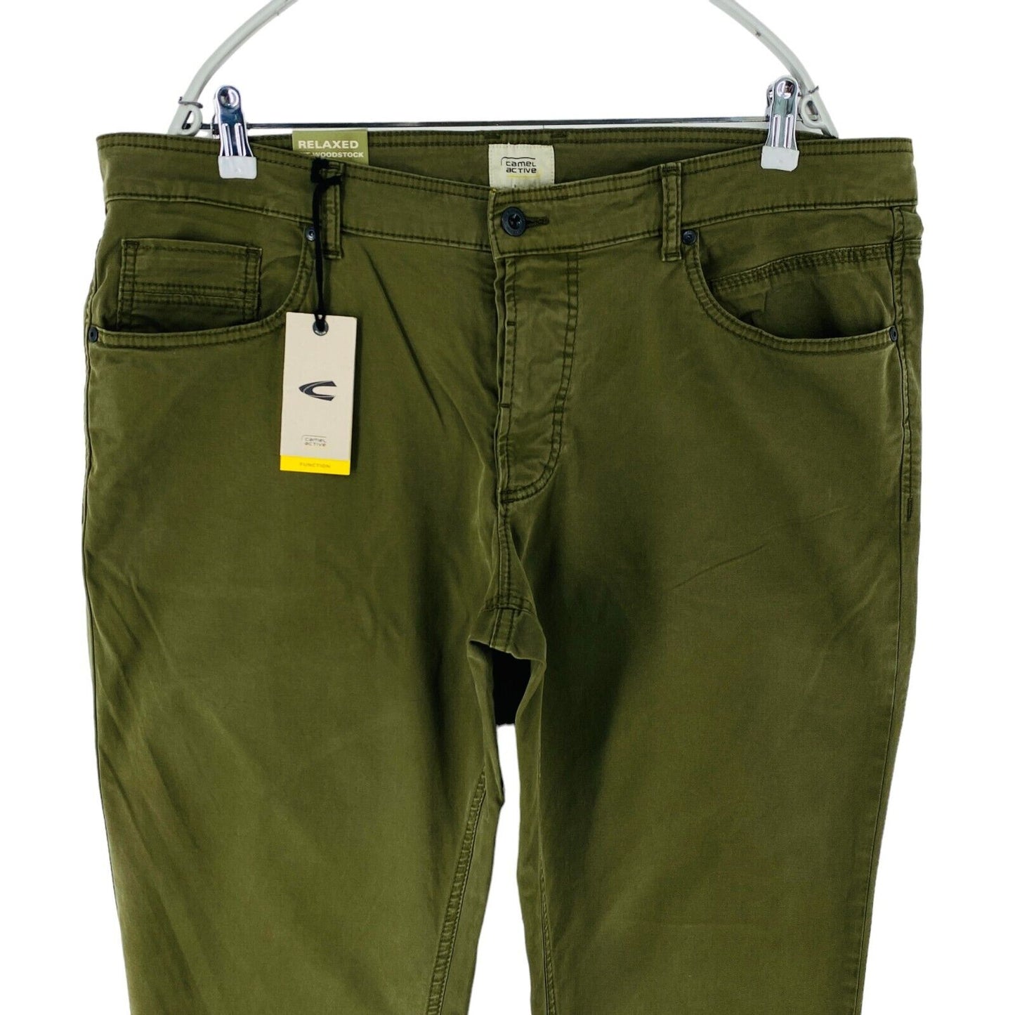 Camel Active WOODSTOCK Dark Green Relaxed Straight Fit Jeans Trousers W40 L32