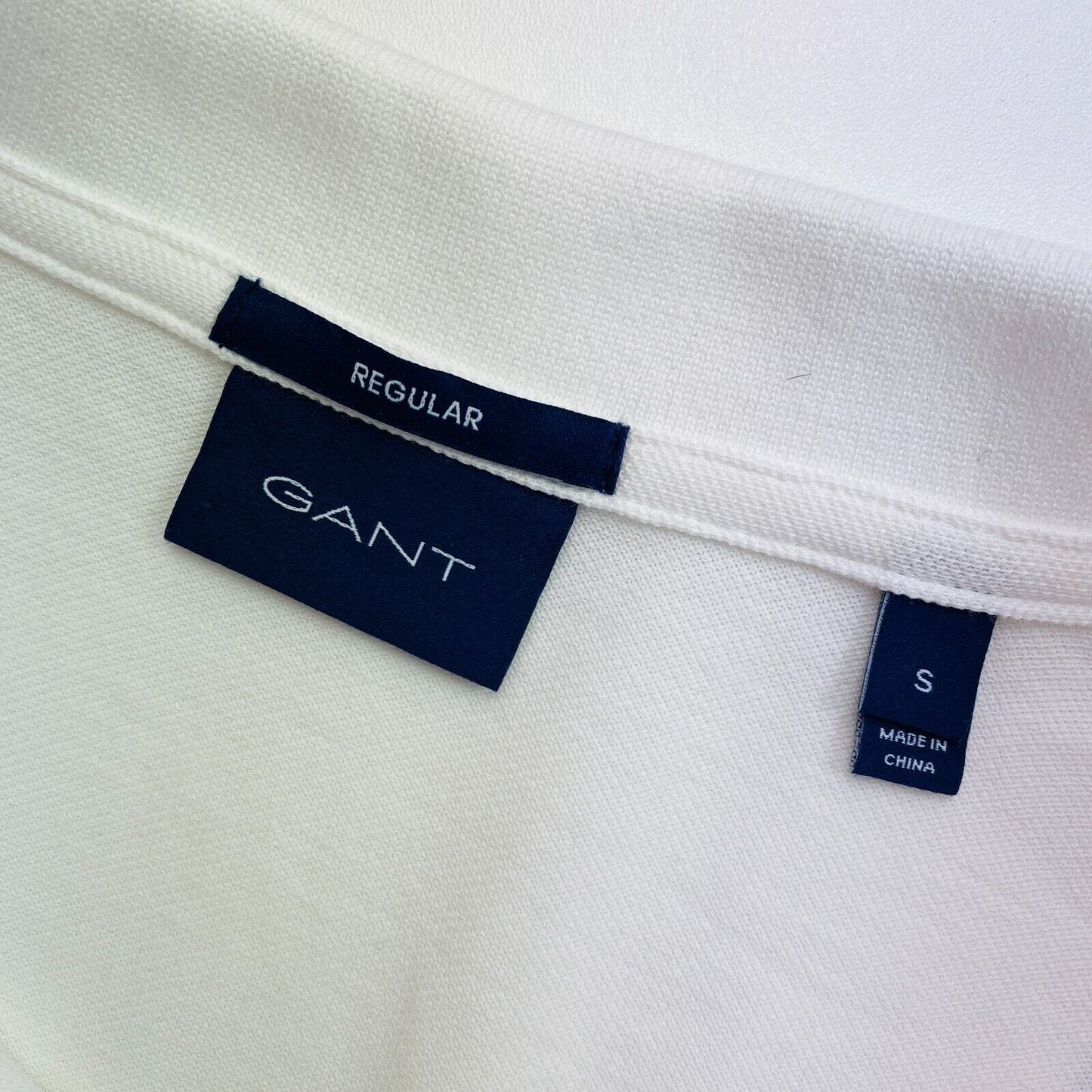 GANT White Original Regular Fit Pique Rugger Polo Shirt Size S