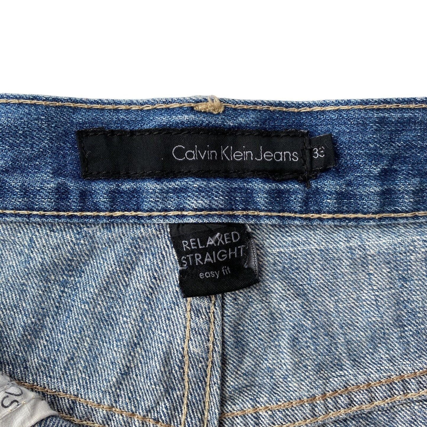 Calvin Klein Blue Relaxed Straight Easy Fit Jeans W33 L30