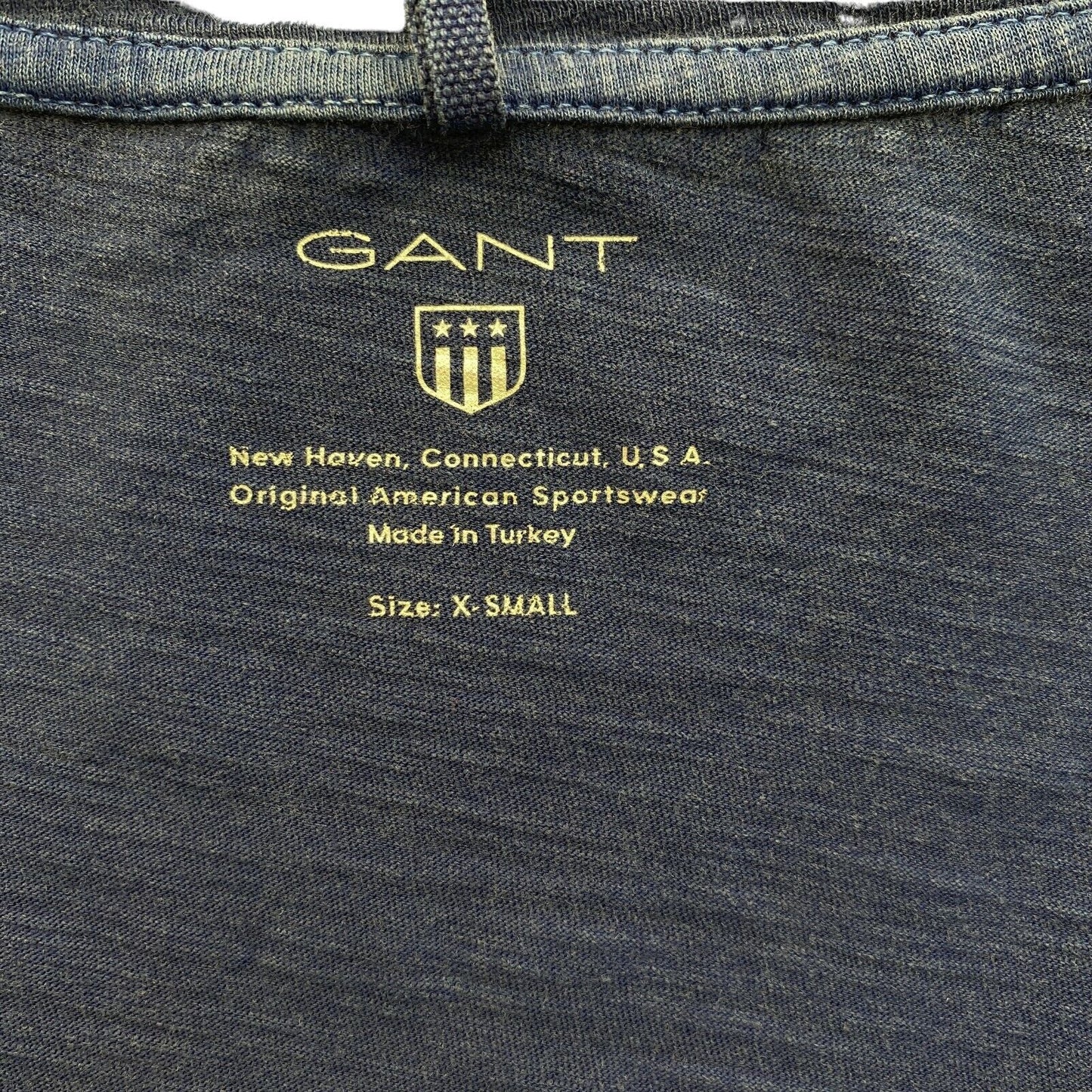 GANT Navy Blue Sun Bleached V Neck T Shirt Size XS