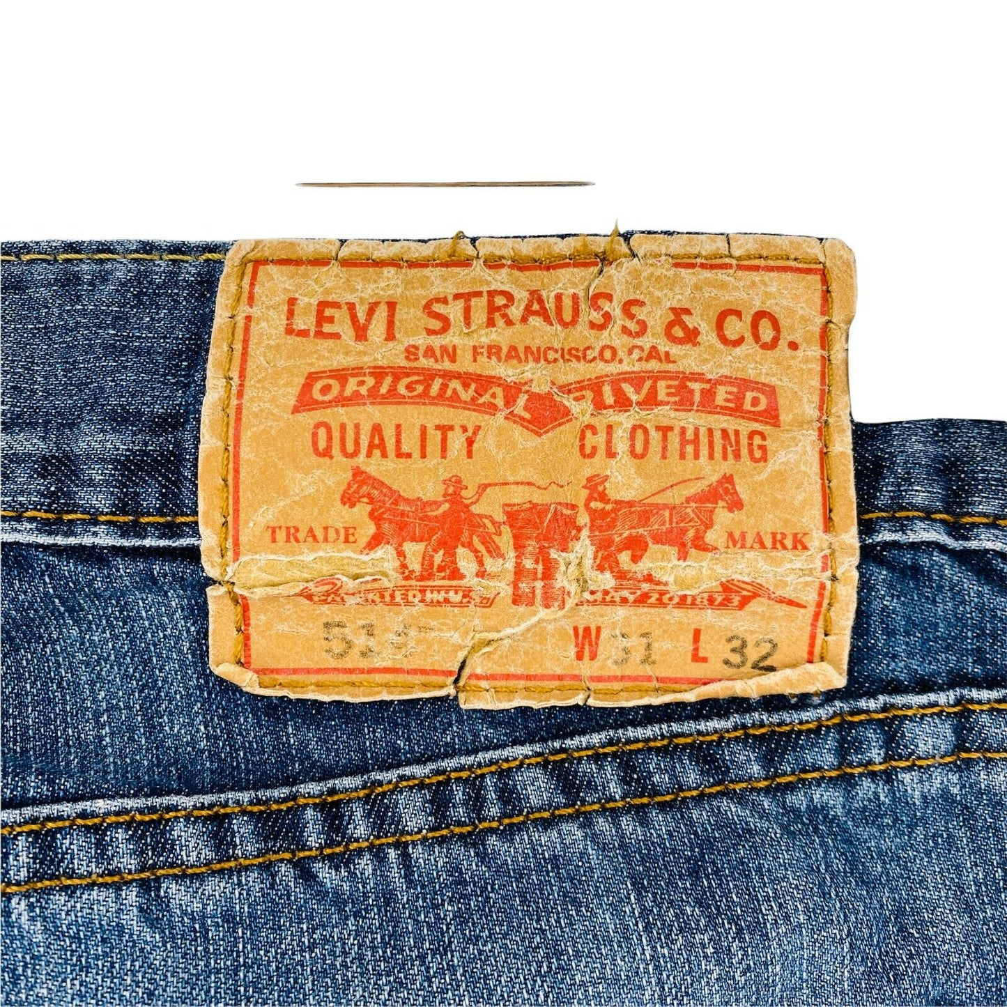 Vintage Levi's 514 Blue Slim Straight Fit Ripped Jeans W31 L32