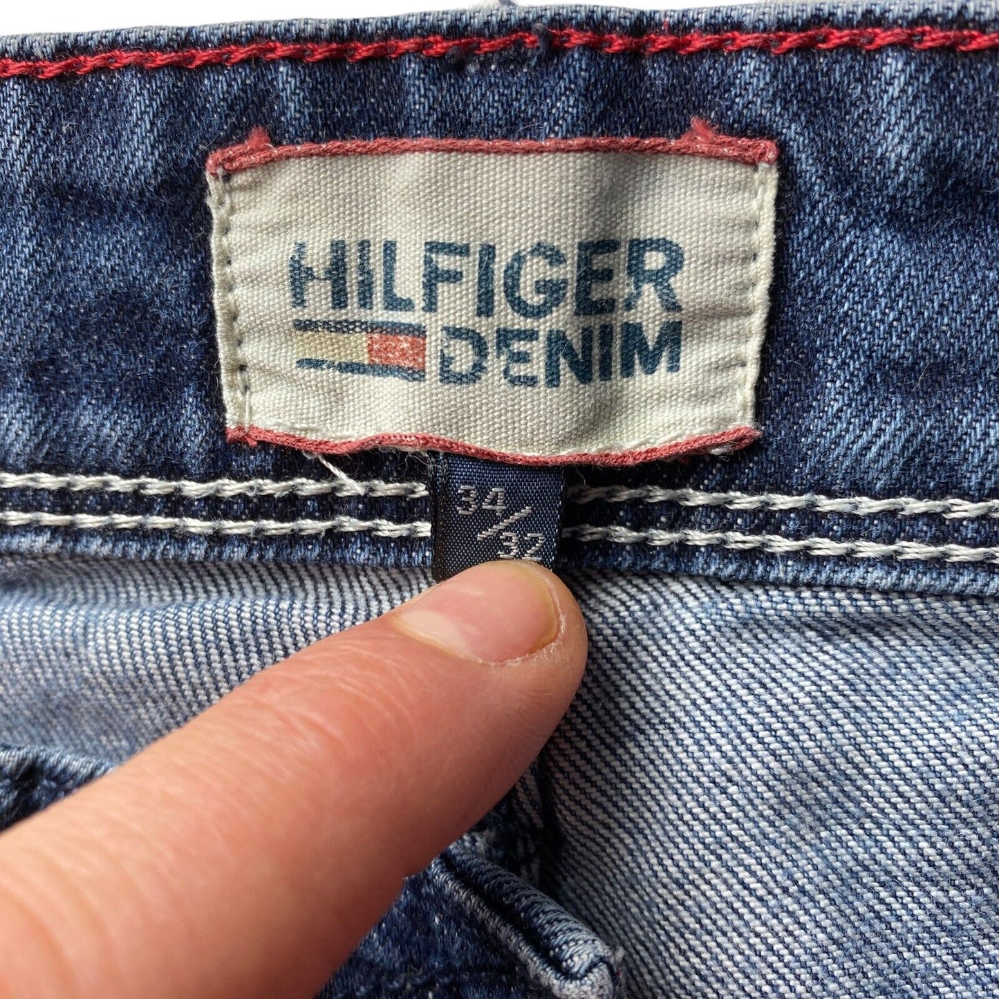 Hilfiger Denim SCANTON Blue Stretch Slim Fit Cropped Jeans W34 L32