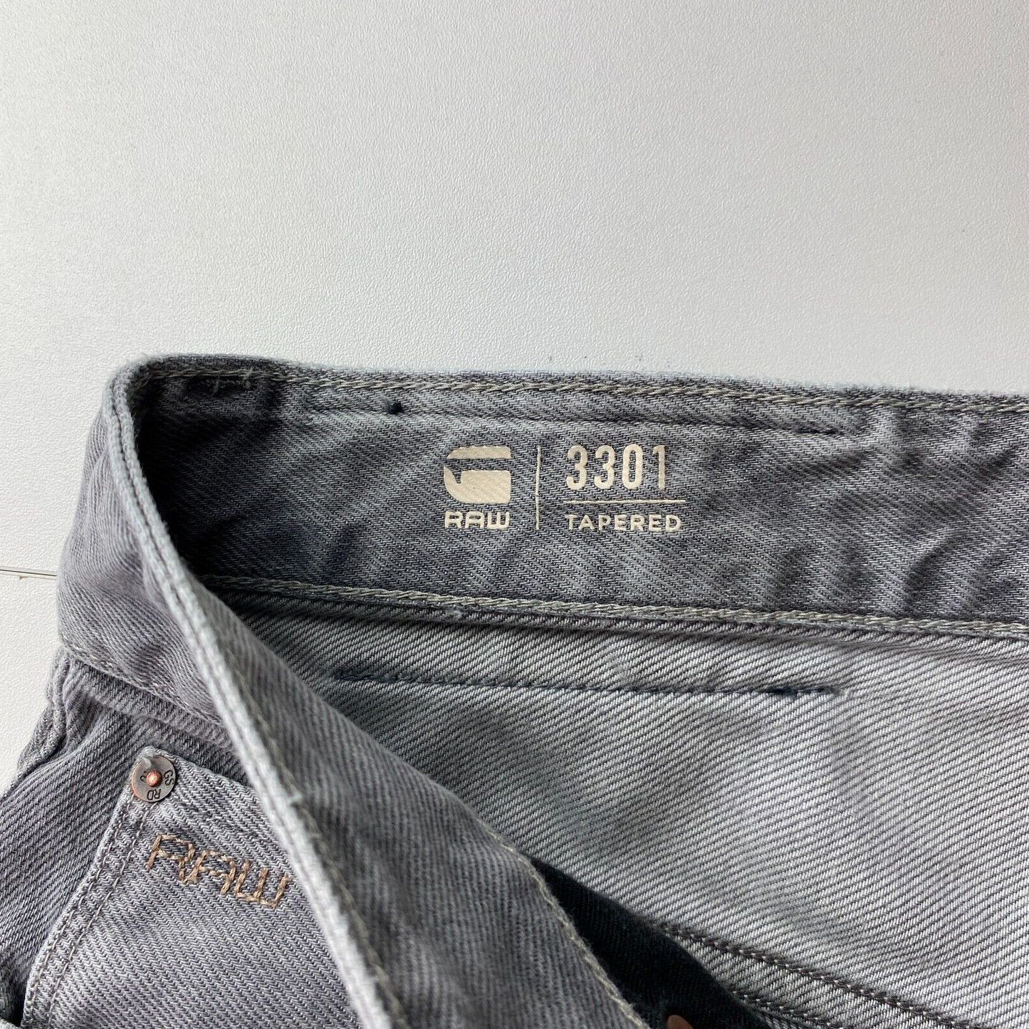 G-STAR RAW 3301 Grey Tapered Fit Jeans W31 L32