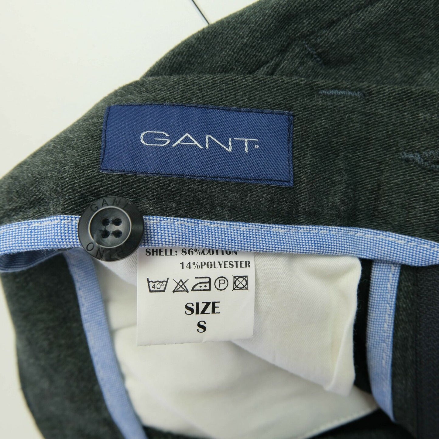 GANT Dunkelgraue Flanell-Chinohose Hose Größe S