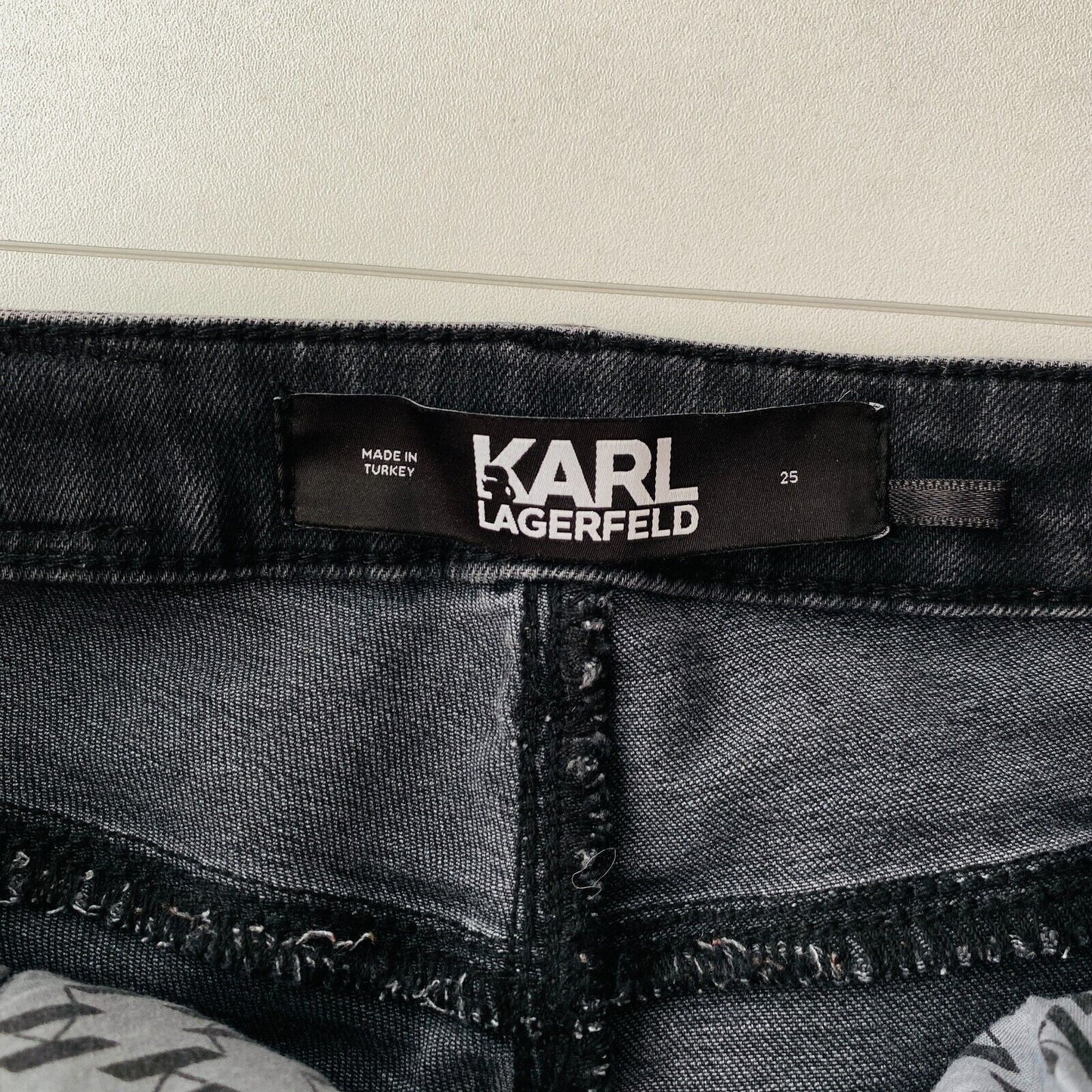 KARL LAGERFELD Women Black High Waist Skinny Fit Jeans W25