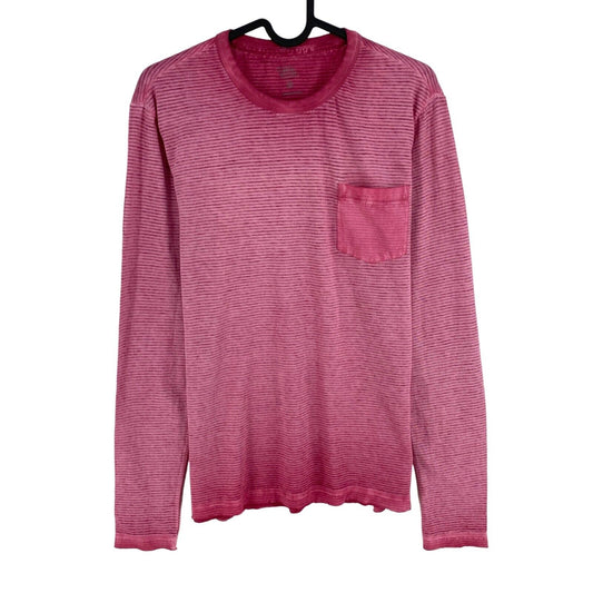 Camel Active Pink Striped Crew Neck Long Sleeves T Shirt Size L