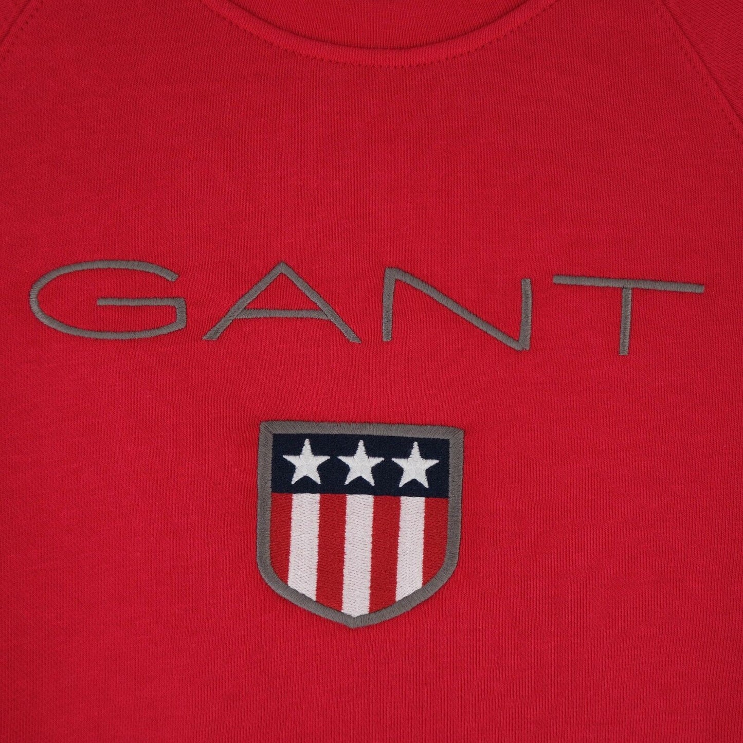 GANT Red Crew Neck Cotton Blend Shield Logo Sweatshirt Sweater Jumper Size XS