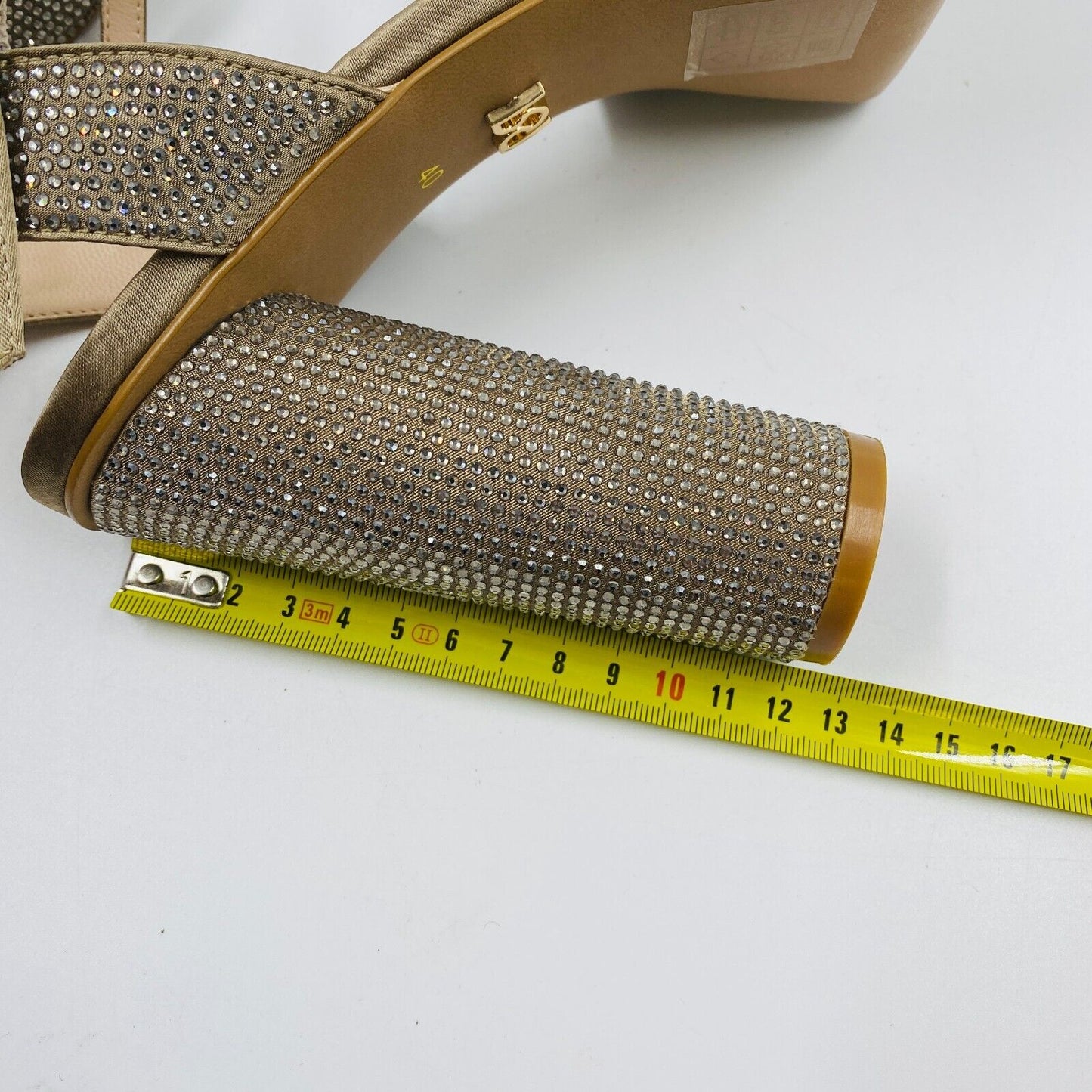 RINASCIMENTO Beige Rhinestones High Heels Pumps Shoes Size EUR 40 UK 6.5 US 9