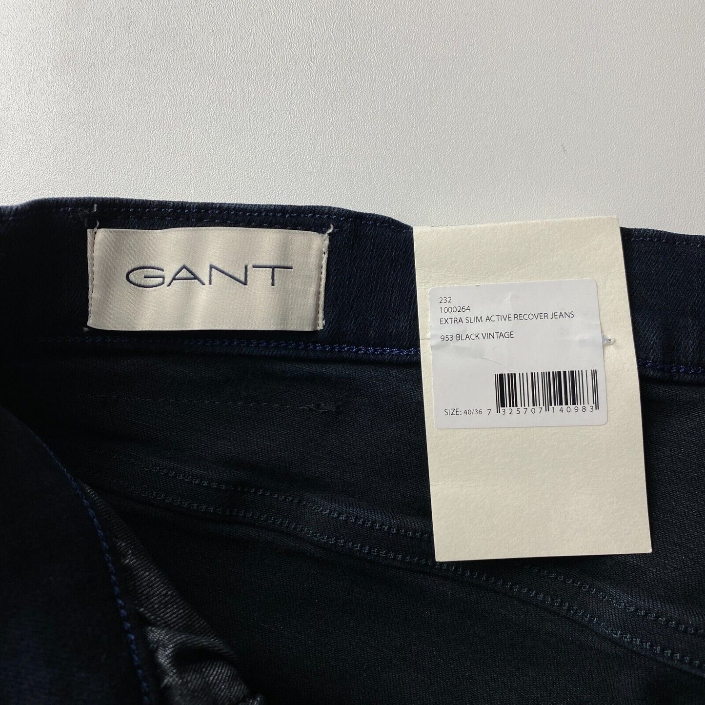 GANT Dark Blue Black Stretch Extra Slim Fit Jeans W40 L36