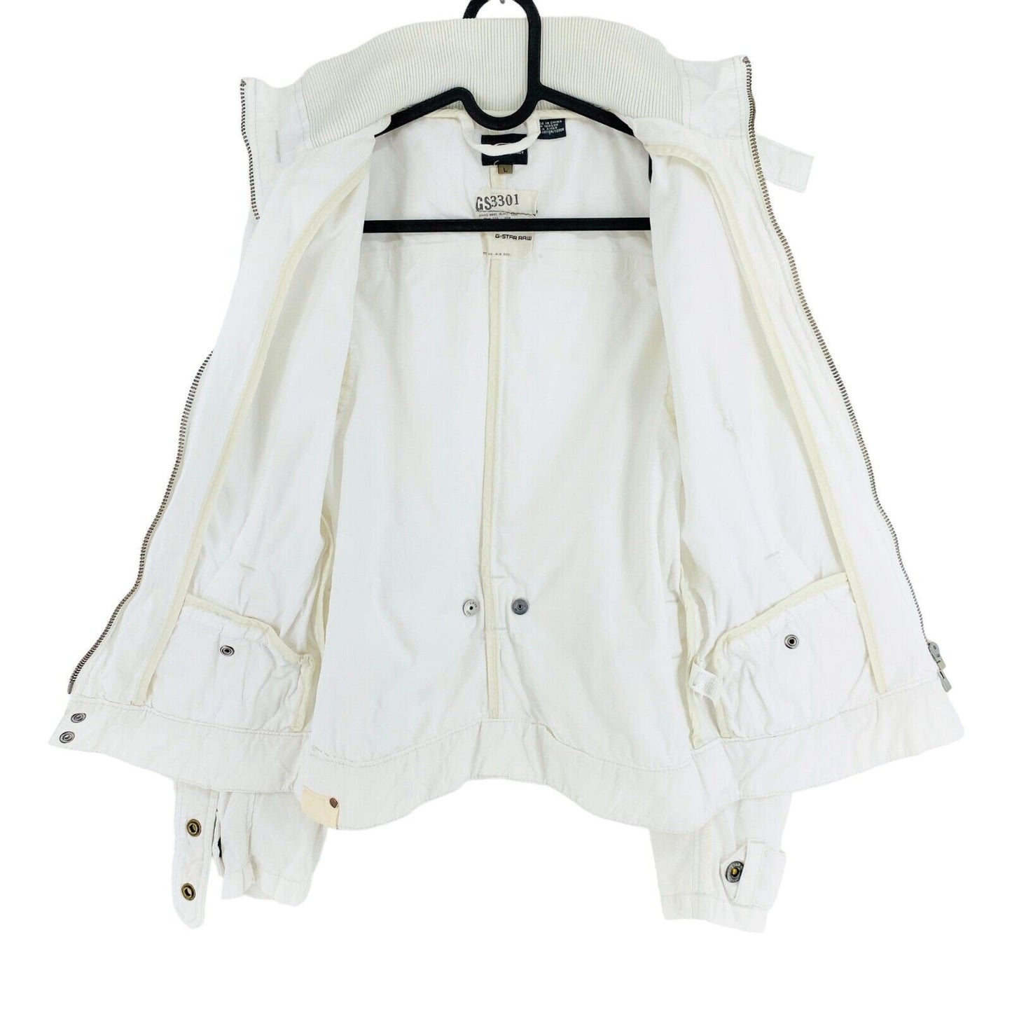 G-Star RAW White 100% Cotton Rourke Jacket Coat Size L