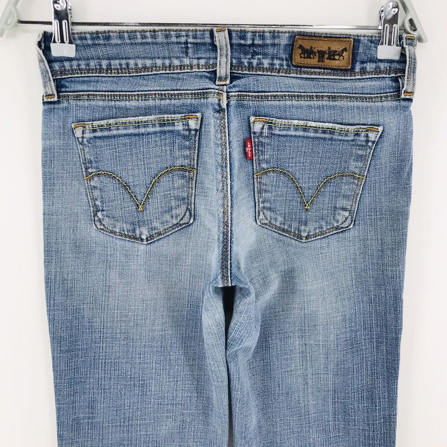 Vintage Levis 570 Damen Blau Stretch Regular Straight Fit Jeans W28 L32