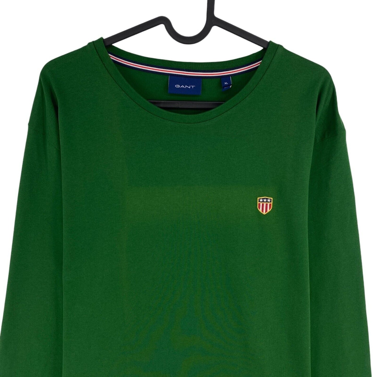 GANT Men Green Original Crew Neck Long Sleeves T-Shirt Size XL