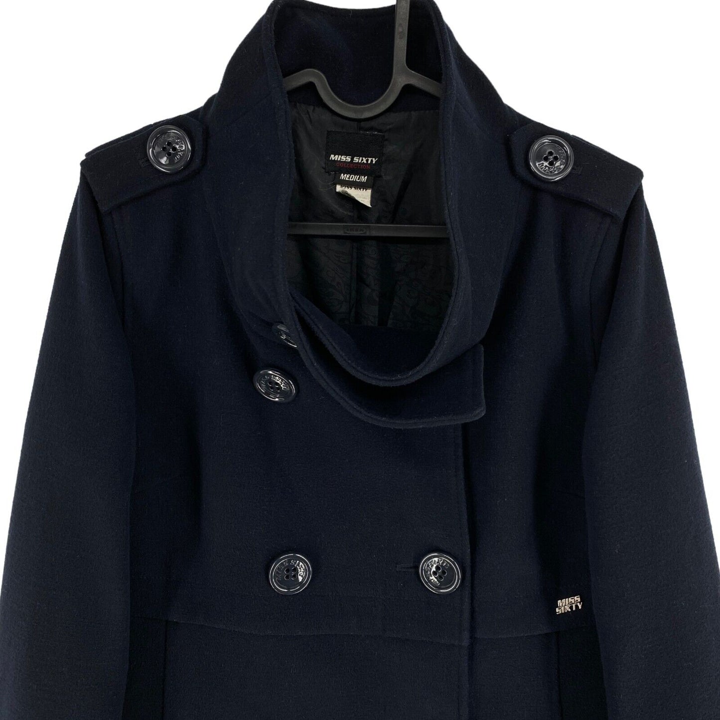 MISS SIXTY Navy Blue Over Coat Jacket Size M