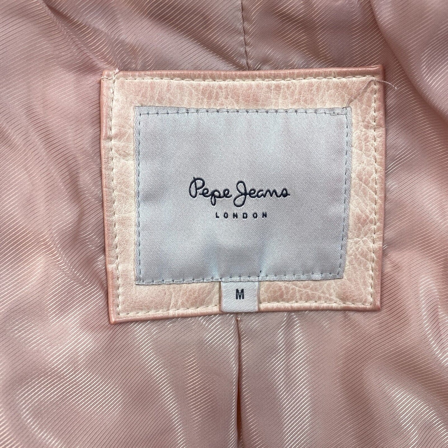 PEPE JEANS Light Pink Biker Jacket Coat Size M