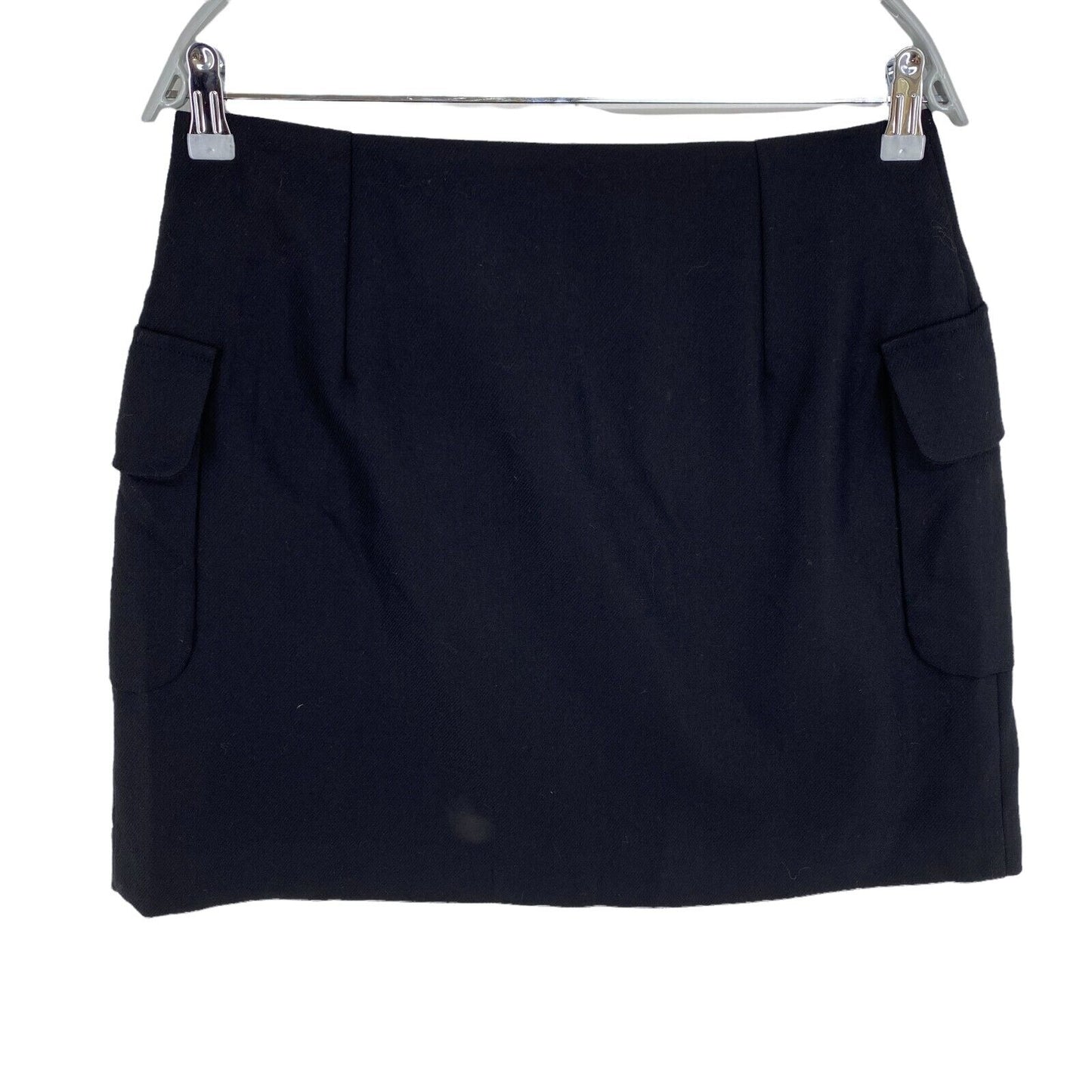 RPR €110 S'NOB By Sans Noblesse Black Wool Blend Mini Skirt Size S