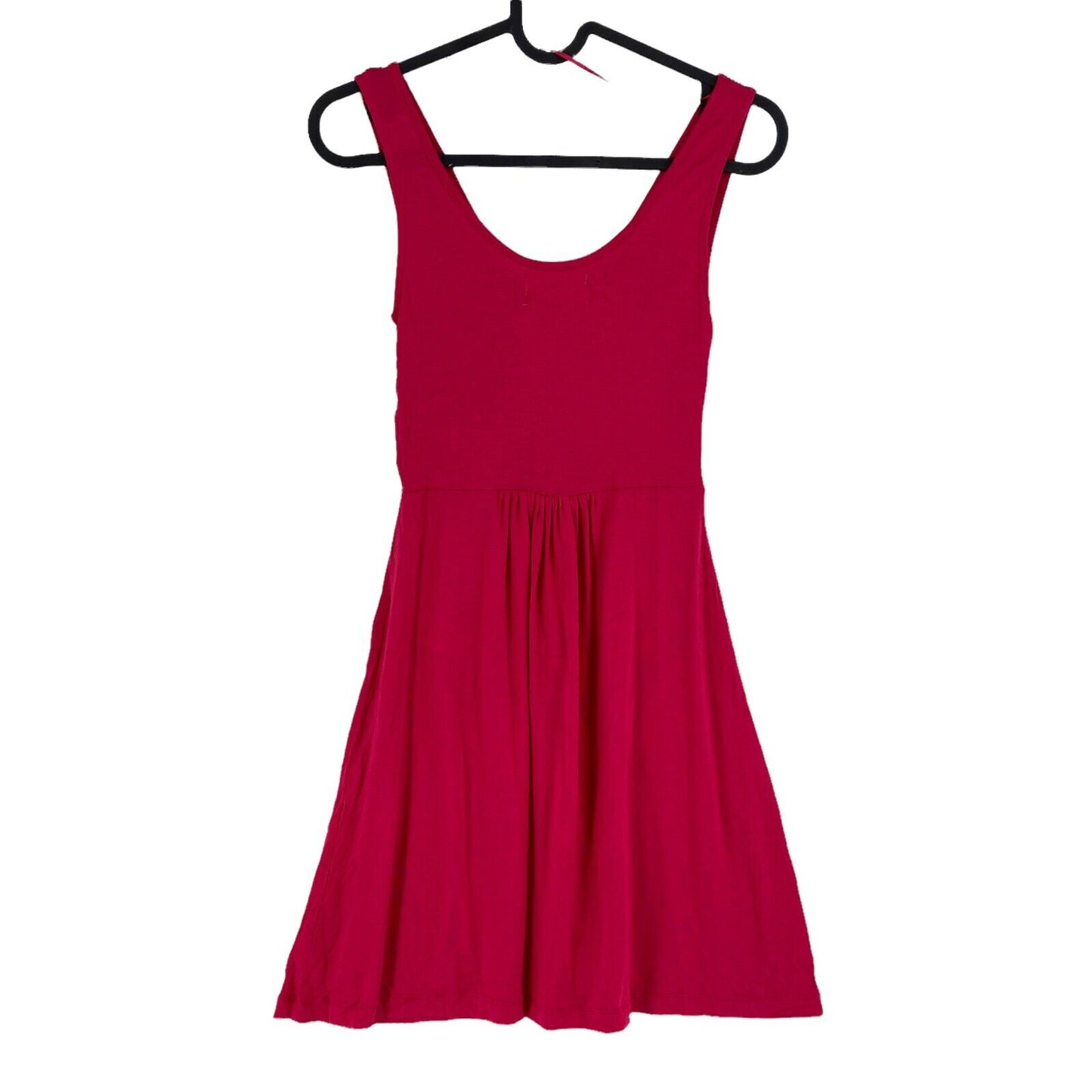 ZARA Rosa ärmelloses Fit &amp; Flare-Kleid aus Jersey mit tiefem V-Ausschnitt, Größe S