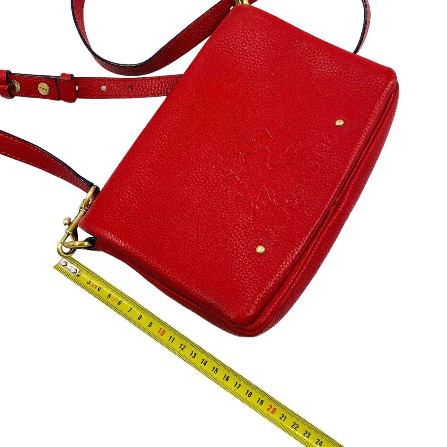 Sac messager à bandoulière 100% cuir rouge La Martina