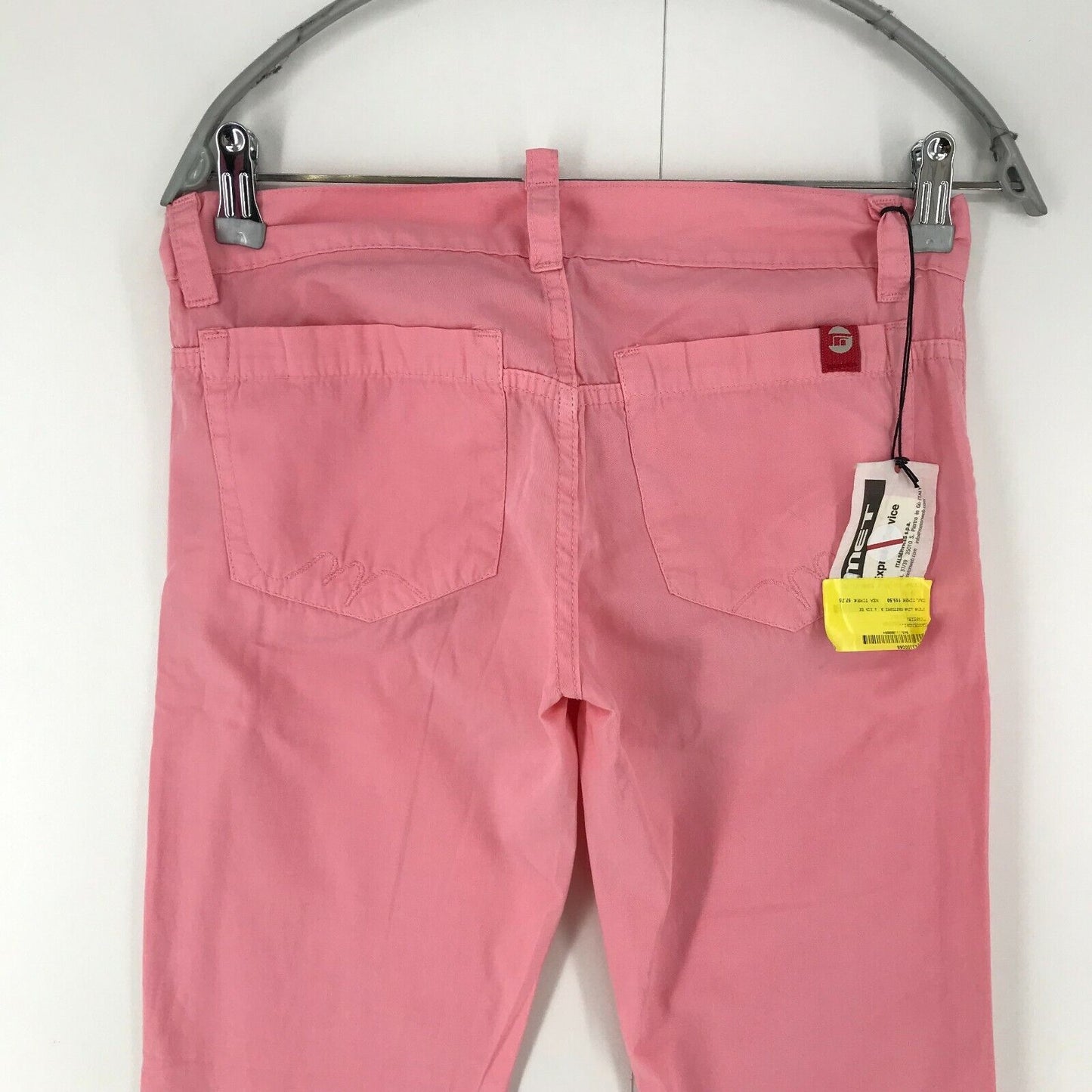 MET Women Pink Ankle Zip Slim Fit Trousers Size W27 Made In Italy