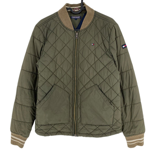 TOMMY HILFIGER Manteau Veste Matelassé Vert Foncé Taille 14 Ans 164 Cm