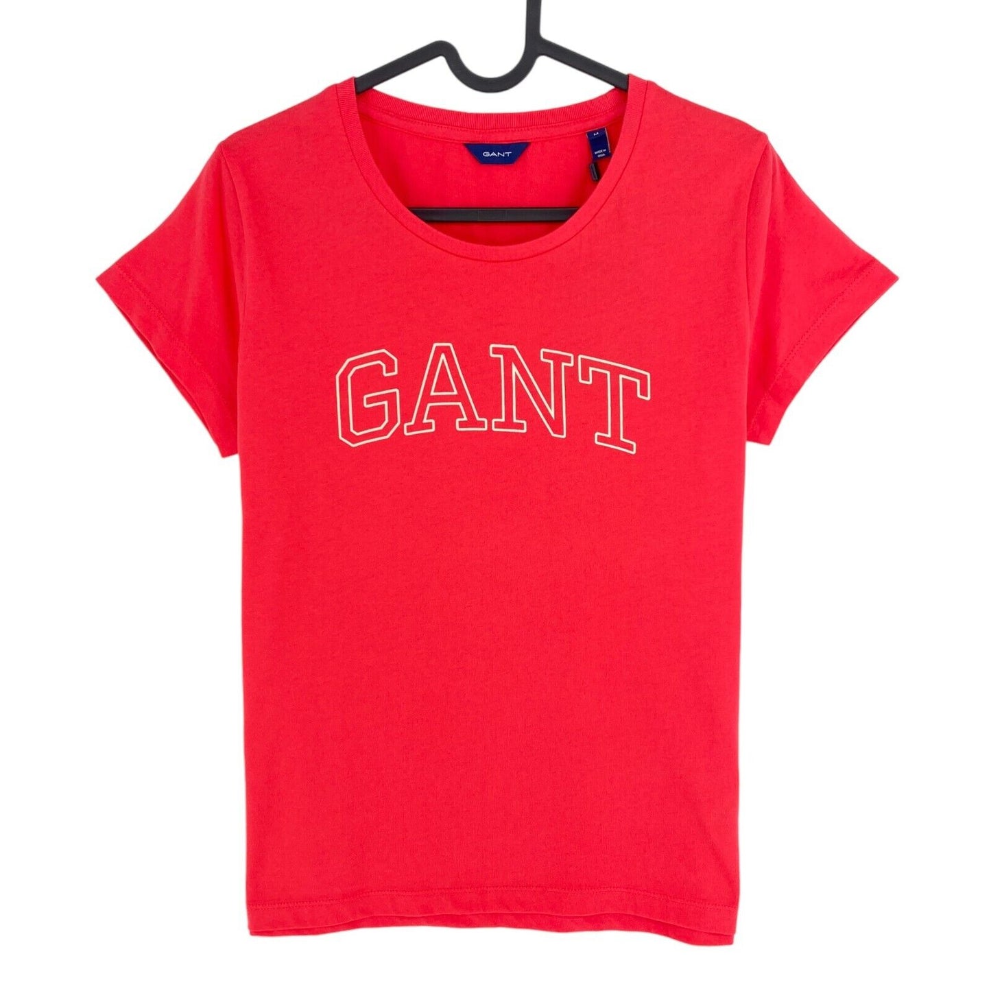 GANT Red Arch Logo Cap Sleeve Crew Neck T Shirt Size M