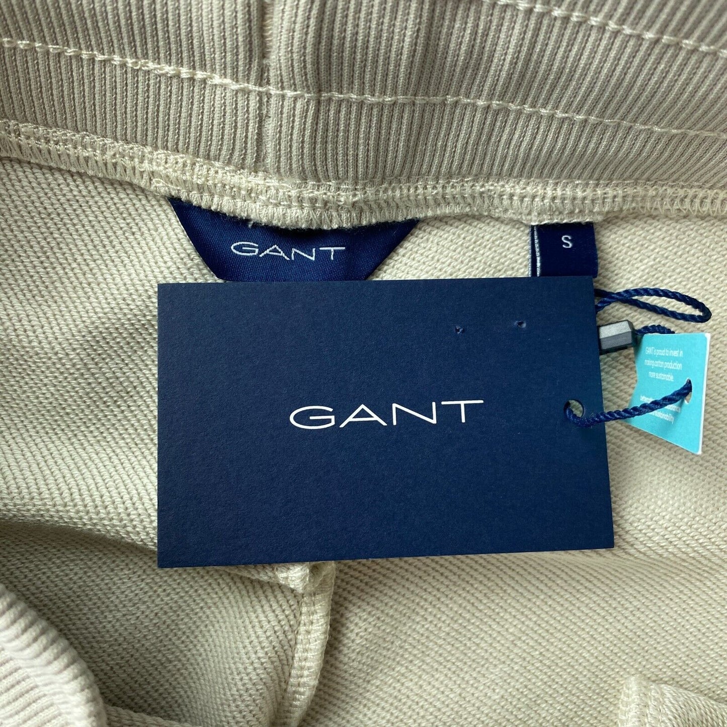 GANT Women Light Grey Regular Fit Cuffed Sweat Pants Trousers Size S