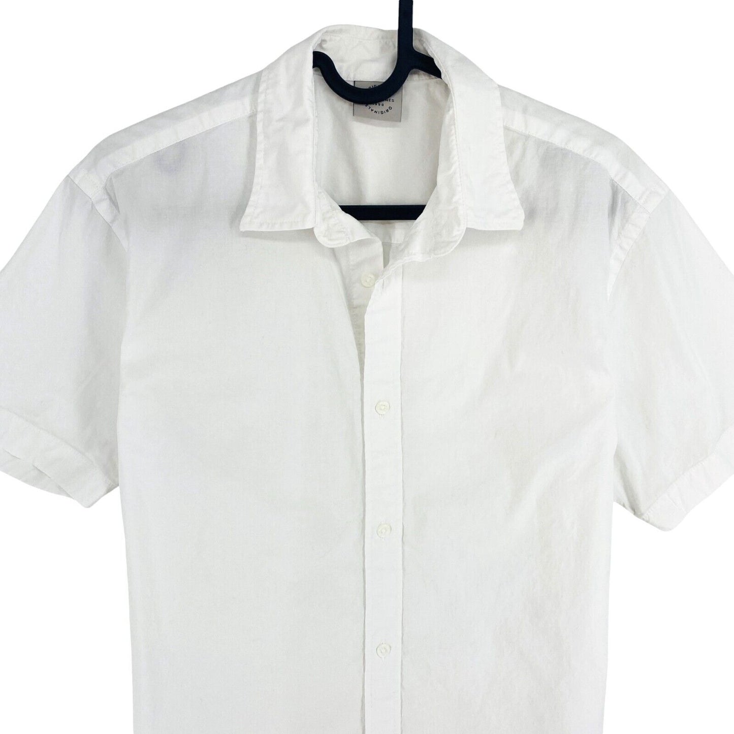 JACK&JONES Men White Clint Solid Short Sleeves Shirt Size S