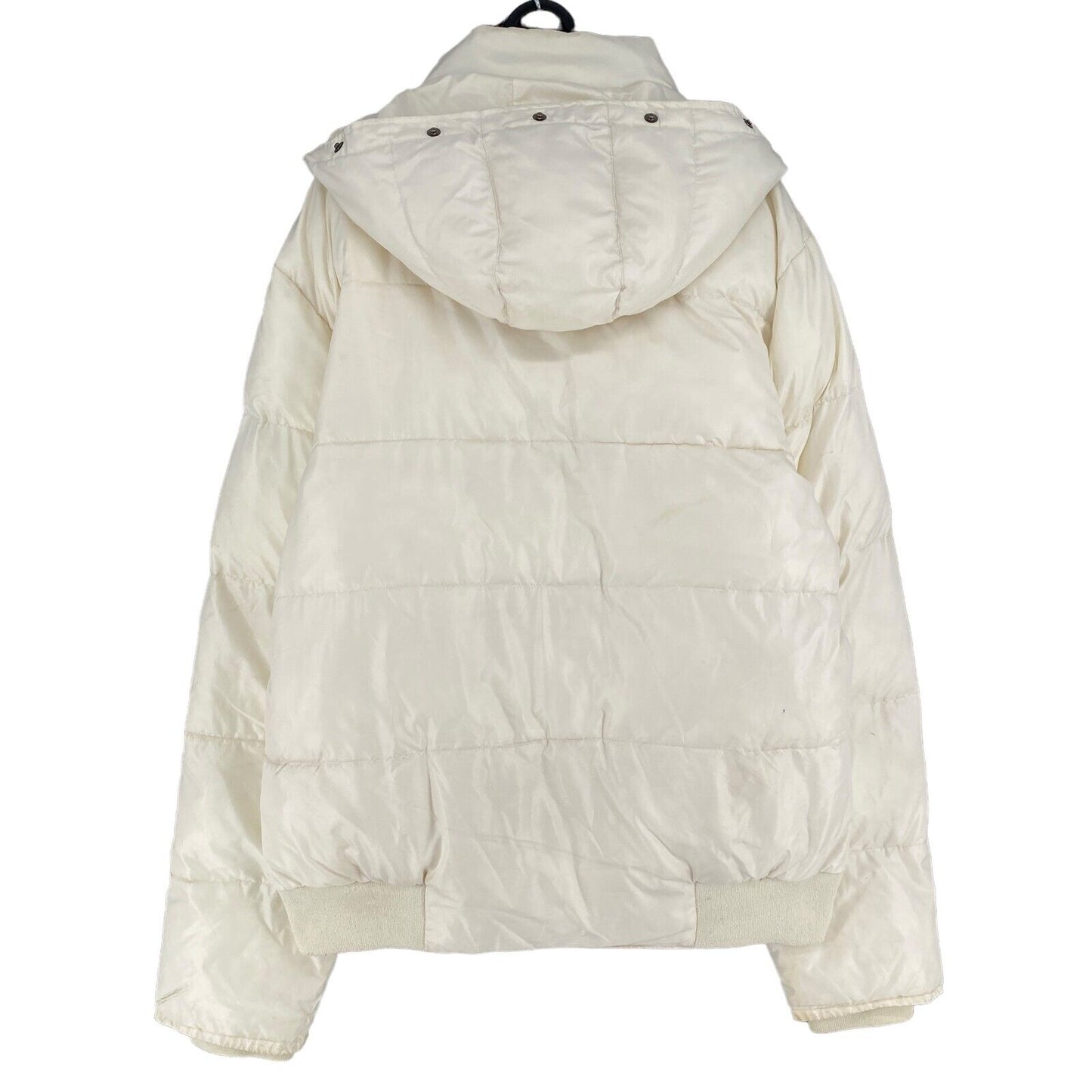 Lee Cream White Hooded Puffer Jacket Coat Size XL