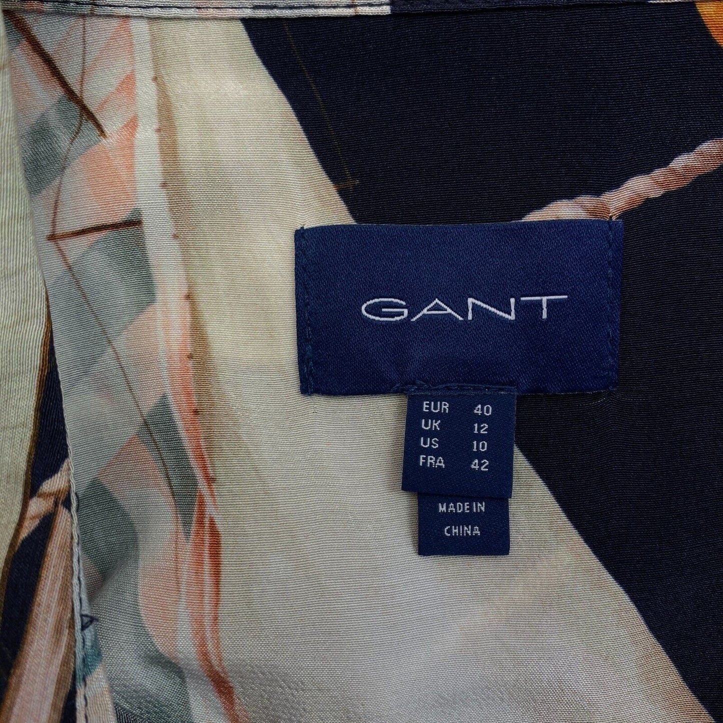 GANT Women Navy Blue Reg Sailing Print Shirt Dress Size EU 40 UK 12 US 10