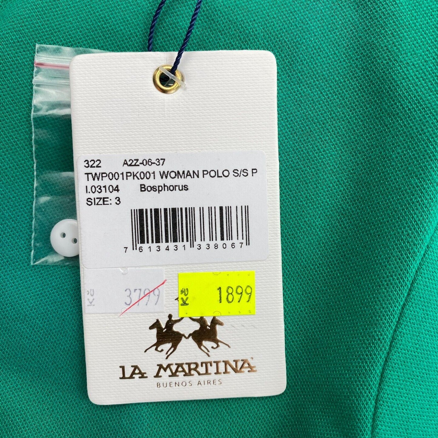 LA MARTINA Women Green SS Piquet Polo Shirt Size 3 / M