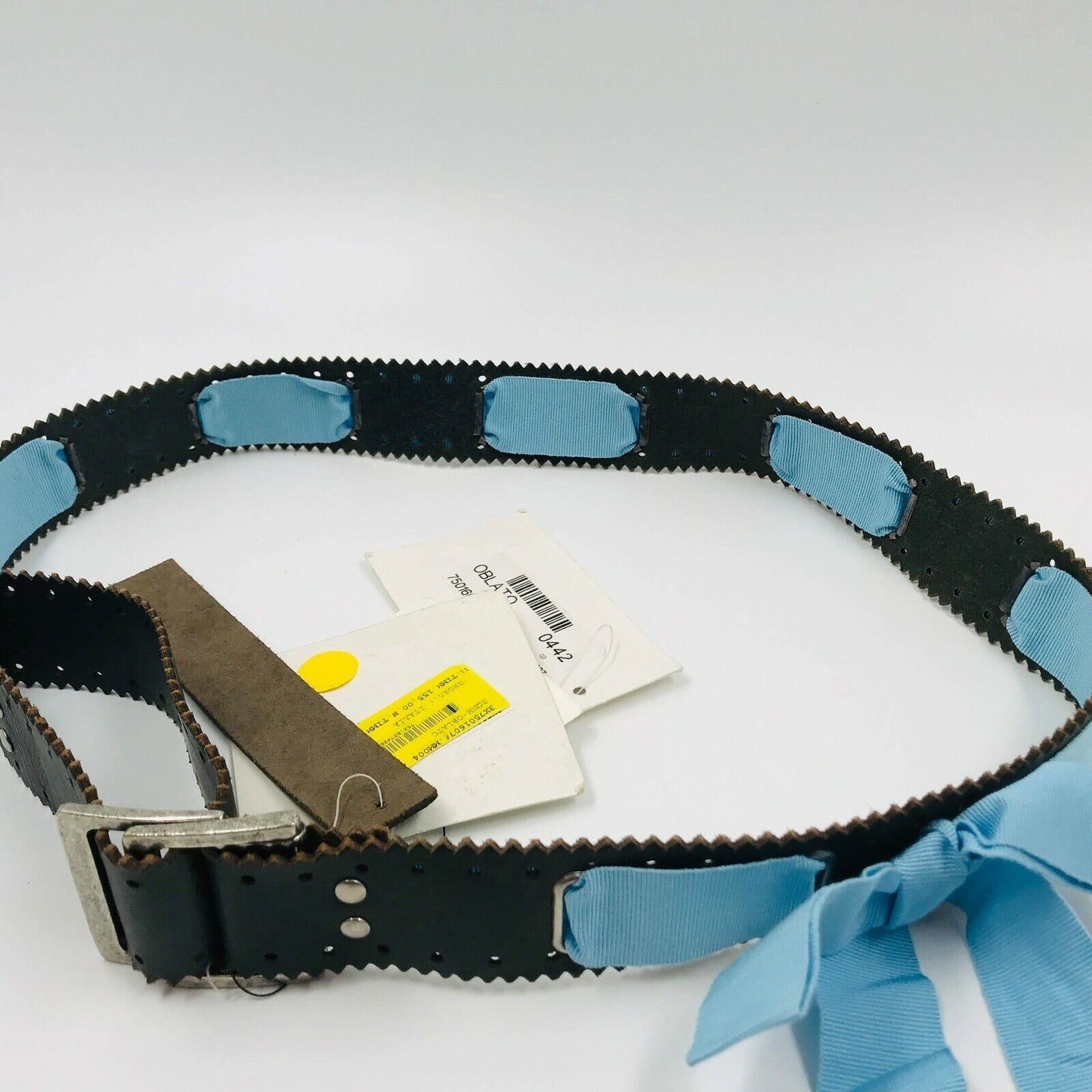 SPORTMAX Code by MAX MARA Blue Leather Designer Belt Size M L RRP €155