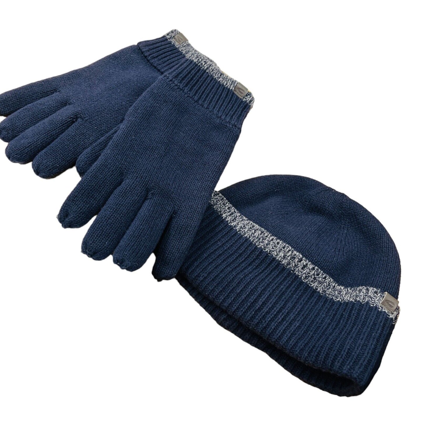 Camel Active Navy Blue Warm Insulated Knit Gloves and Hat Set Size M