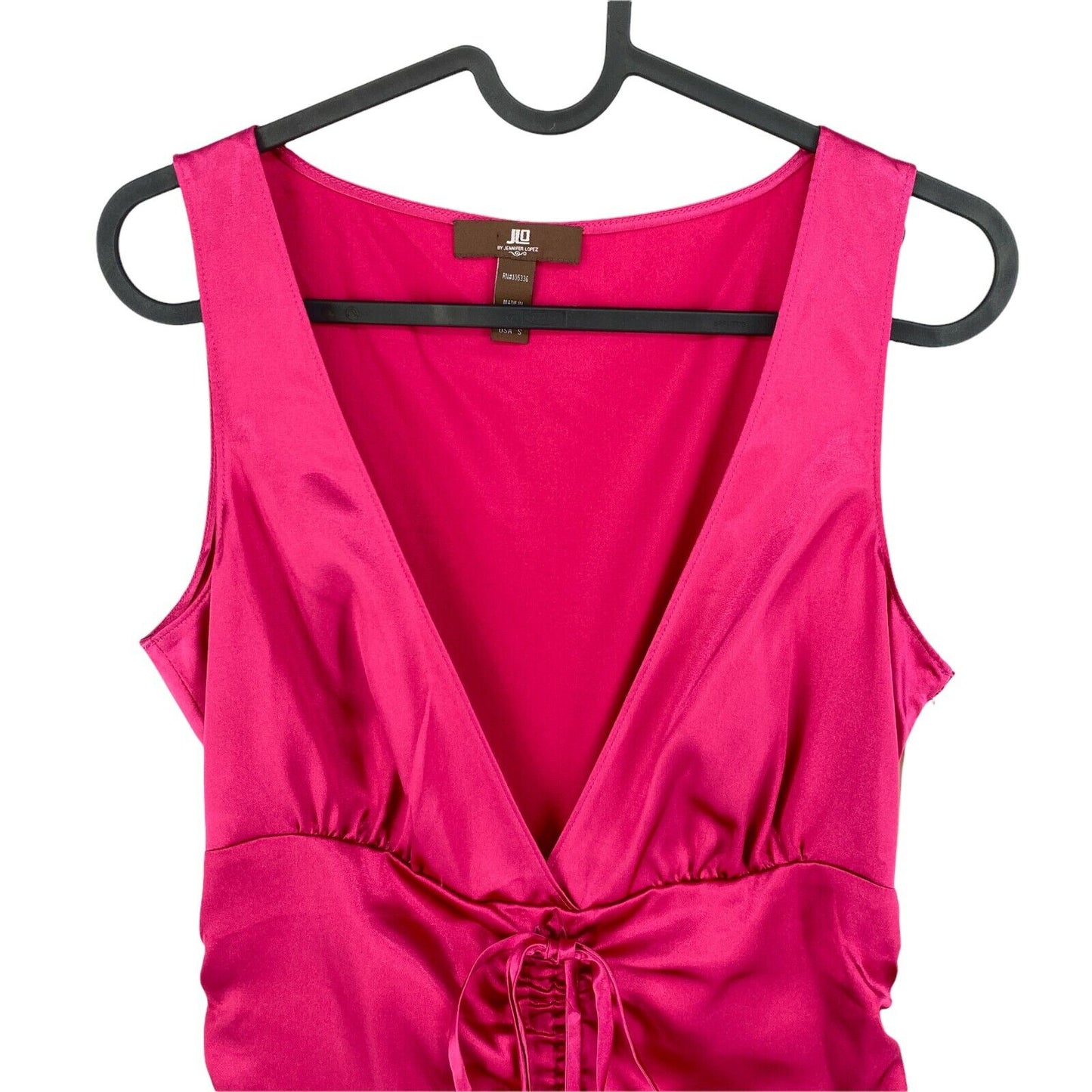 JLO By Jennifer Lopez Pink V Neck Ruffled Sleeveless Blouse Size S