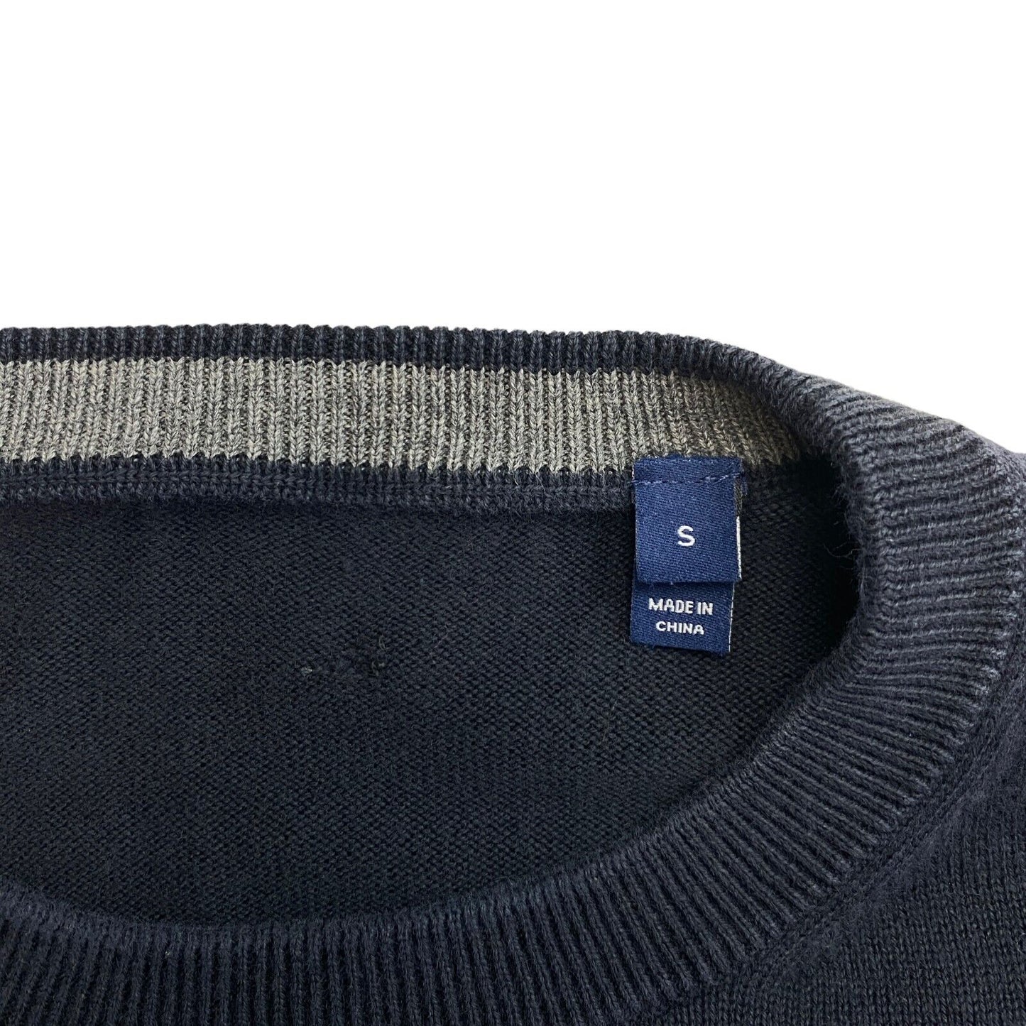 GANT Navy Blue Lock Up Cotton Crew Neck Sweater Jumper Size S