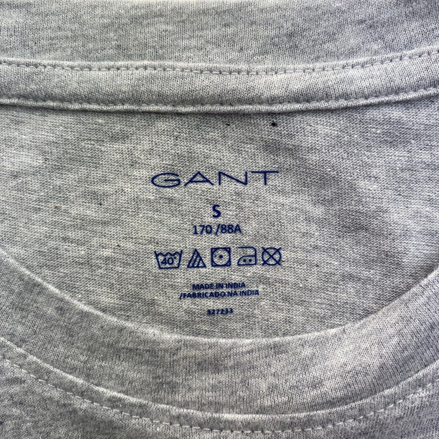 GANT Men Grey Shield Crew Neck Short Sleeves Pajama Pyjama T Shirt Size S