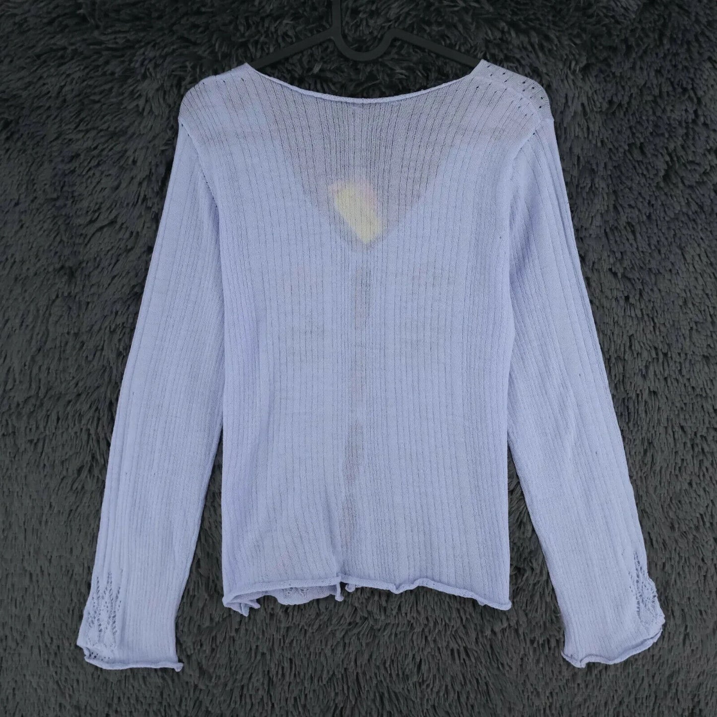 LANEROSSI Blue V Neck 100% Merino Wool Cardigan Size 4 - XL