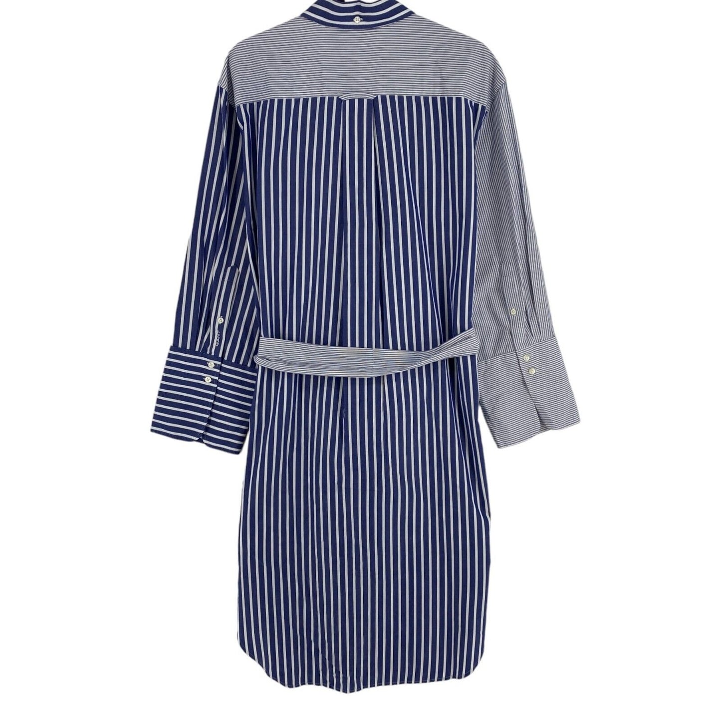 GANT Blue Wide Cuff Mix Stripe Long Sleeve Shirt Dress Size EU 34 UK 6 US 4