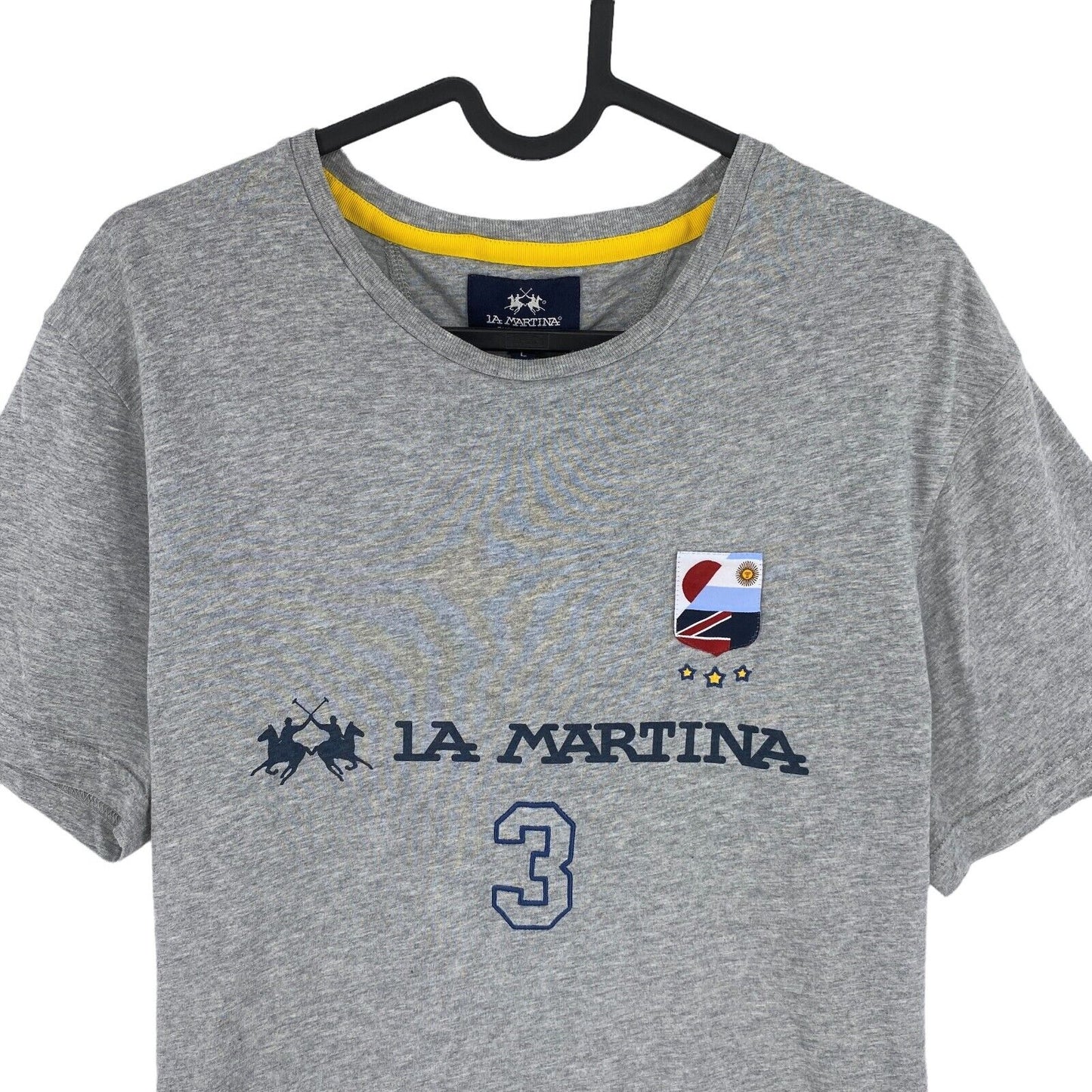 LA MARTINA T-Shirt mit Rundhalsausschnitt, grau, Jersey, Größe L