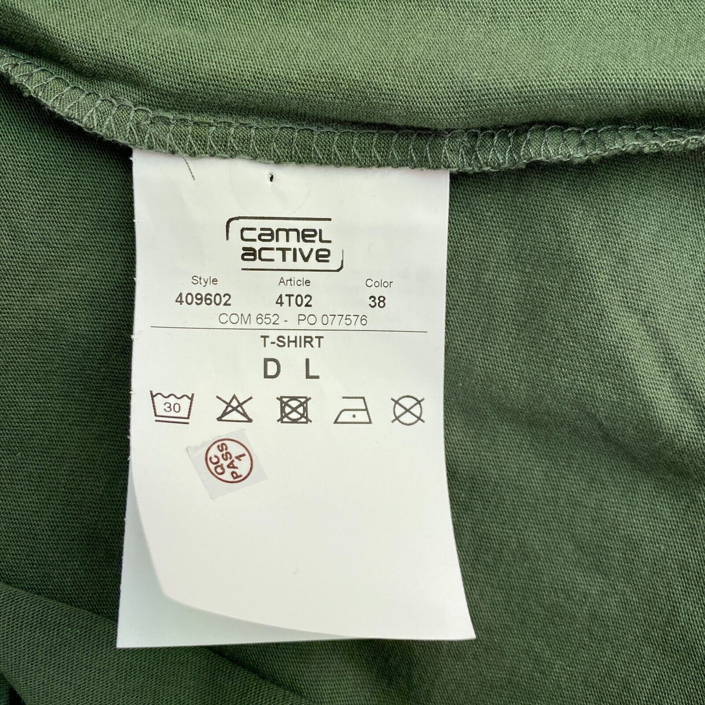 CAMEL ACTIVE T-shirt vert à col rond Taille L