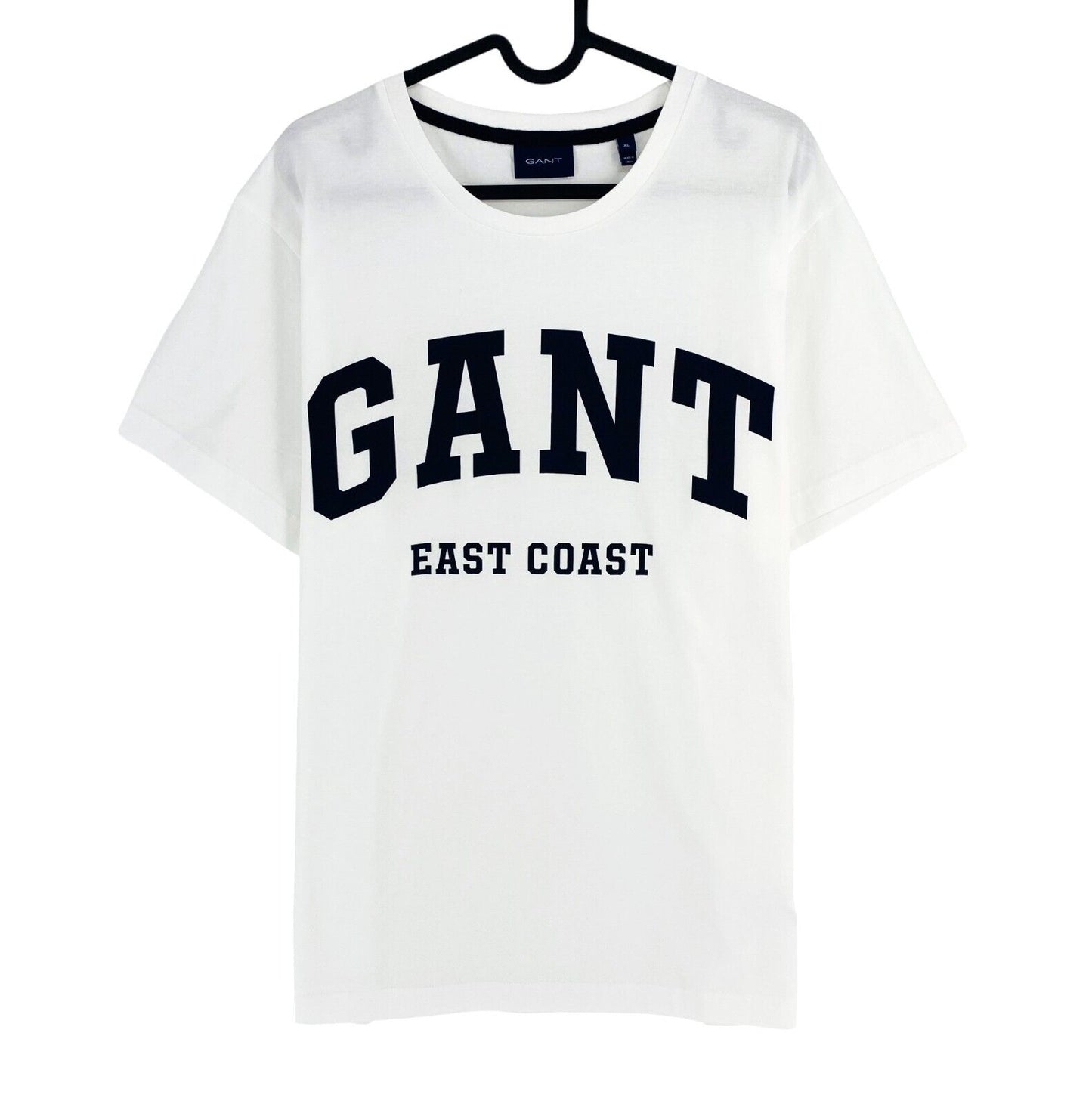 GANT Men White Logo Crew Neck Short Sleeve T Shirt Size XL