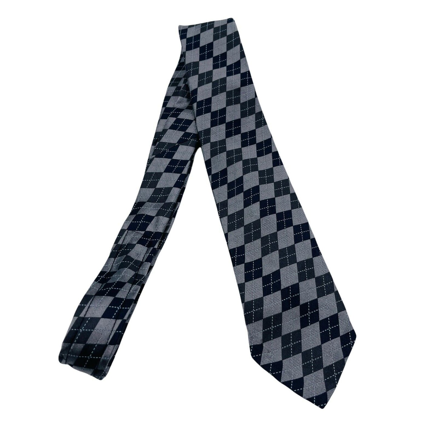 GANT Grey Blue Check 100% Silk Hand Made Tie