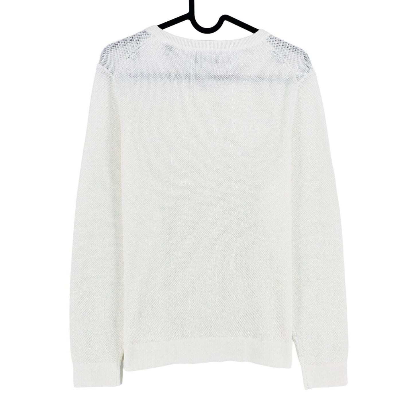 GANT White Cotton Pique Sweater Jumper Size M