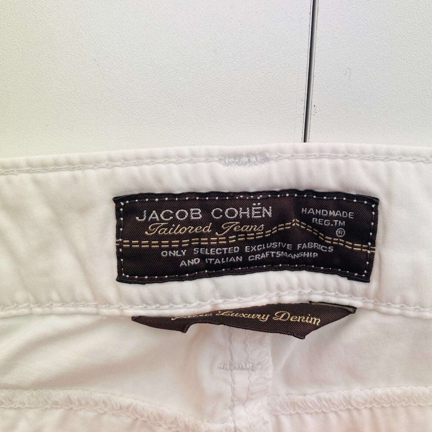 JACOB COHEN Women PW746 White Cropped Pants Trousers Size W26