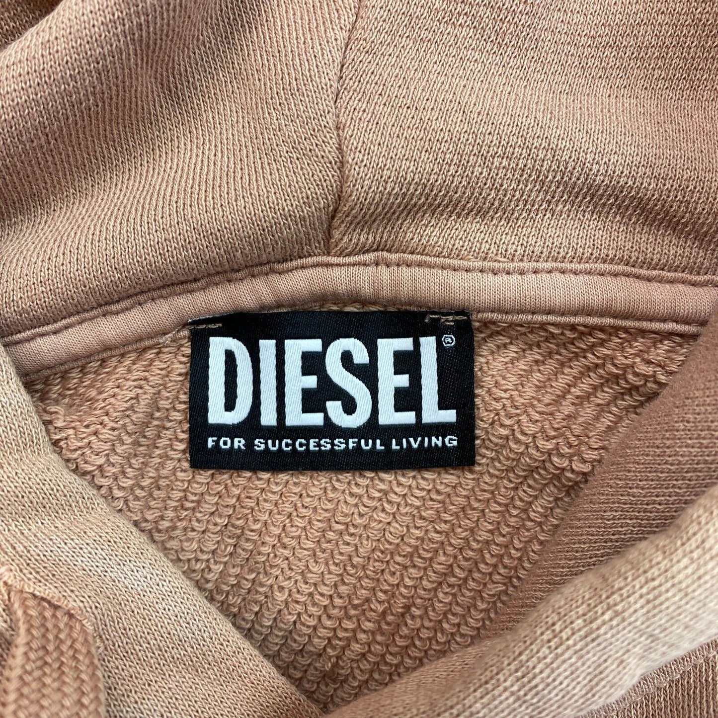 DIESEL Brown Tonal Party Print Hoodie Sweater Jumper Size S