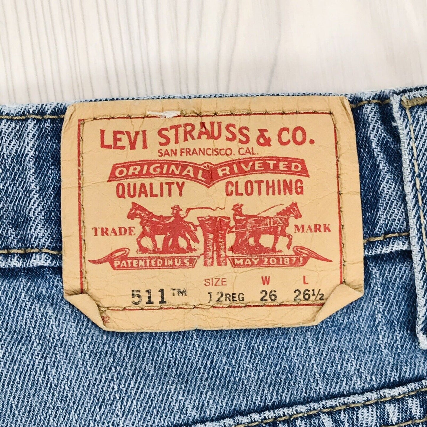 Vintage Levi's 511 Jungen Blau Skinny Fit Jeans 12 Reg / W26 L26 1/2