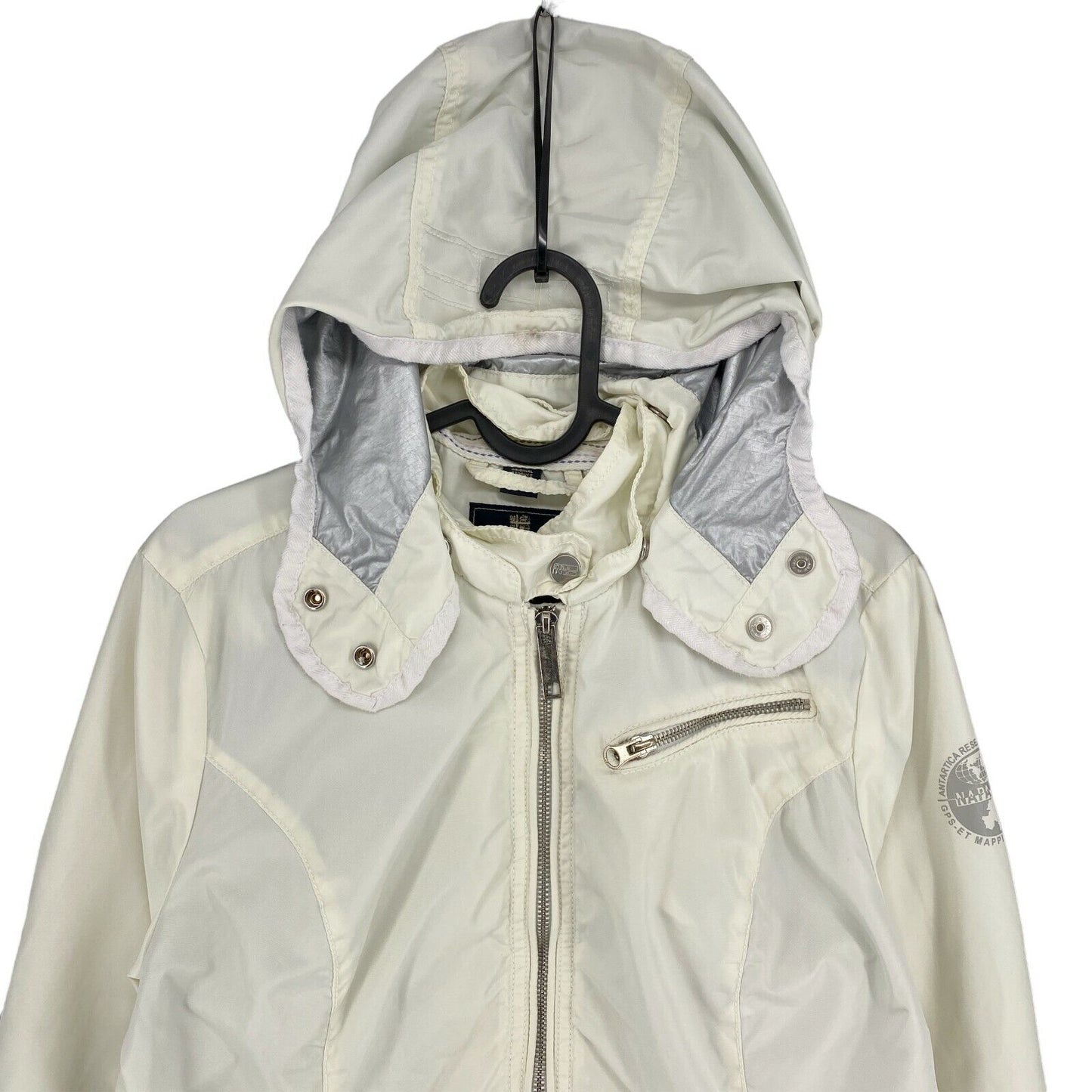 NAPAPIJRI Cream White Hooded Jacket Size M