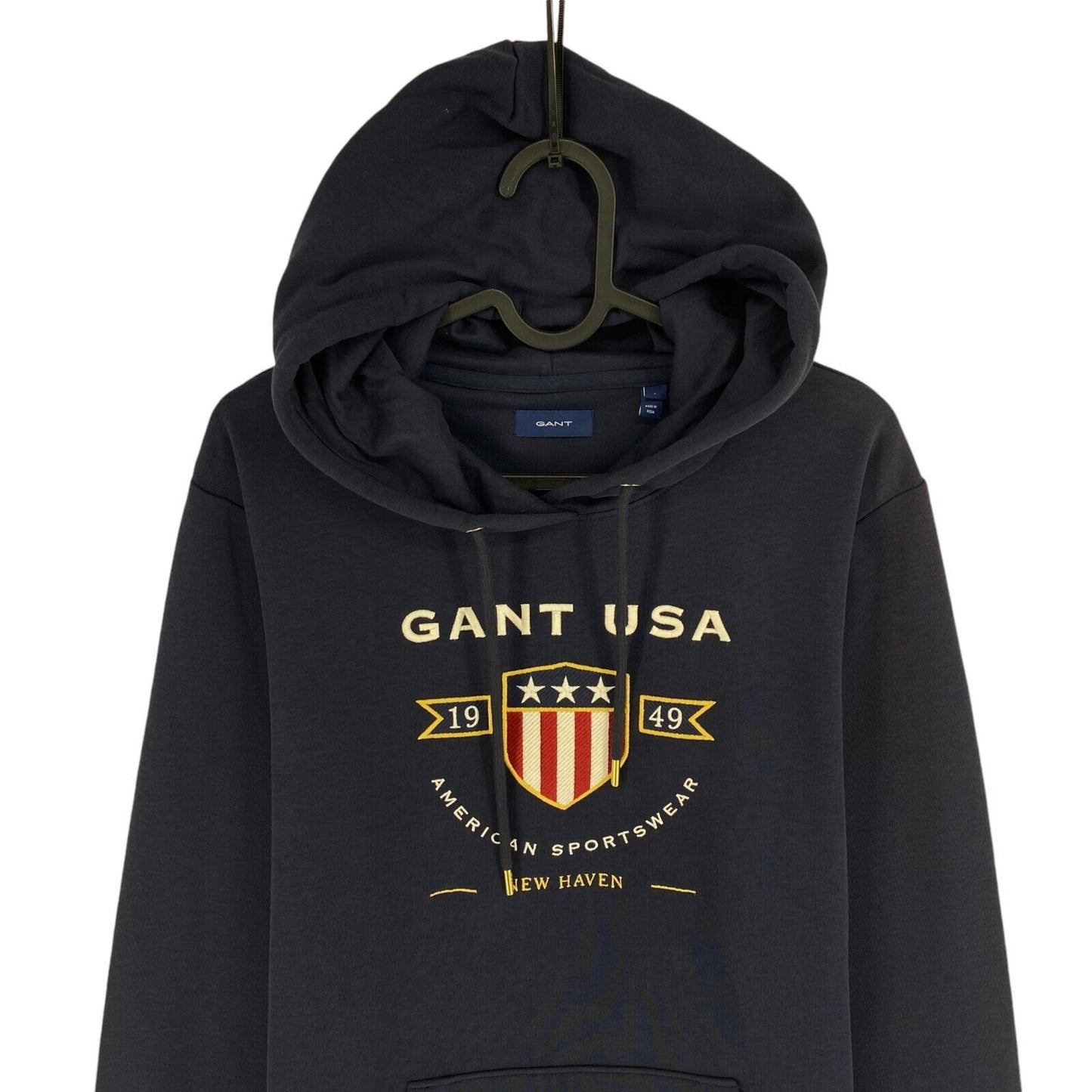 GANT Women Navy Blue Banner Shield Hoodie Jumper Dress Size L