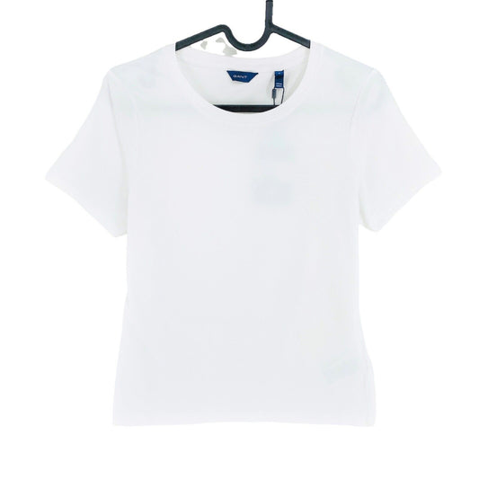 GANT White CTN/ELA Crew Neck T Shirt Size S